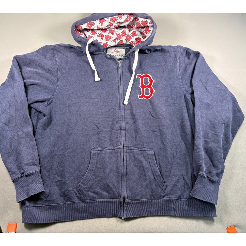 Boston Red Sox Soft As A Grape MLB Full Zip Hoodie Navy Blue Embroidered Size 2